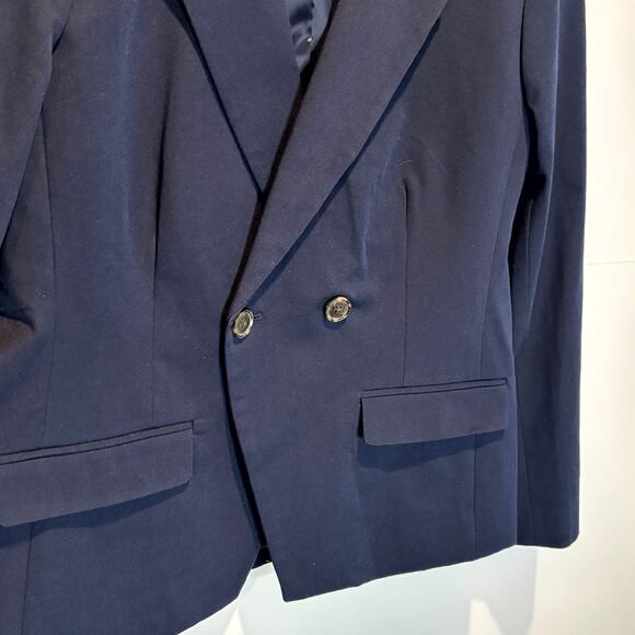 J. Crew Navy Devon Blazer in Bi-Stretch Cotton Blend - size 12 - Picture 4 of 7